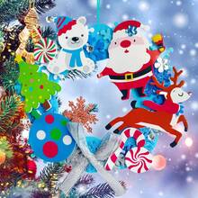 1 Packung Winter Basteleien DIY Weihnachten Schneeflocken Kranz Ornamente Dekorationen Kunst Sets Schneemann Weihnachtsmann Schaumstoff Aufkleber für Kinder DIY Spielzeug, Weihnachtsstrumpf Party Geschenke