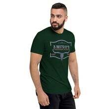 Camiseta Masculina casual de manga curta com estampa StreetWear Ameria Touro-Envio Imediato - Verde - Visão 4