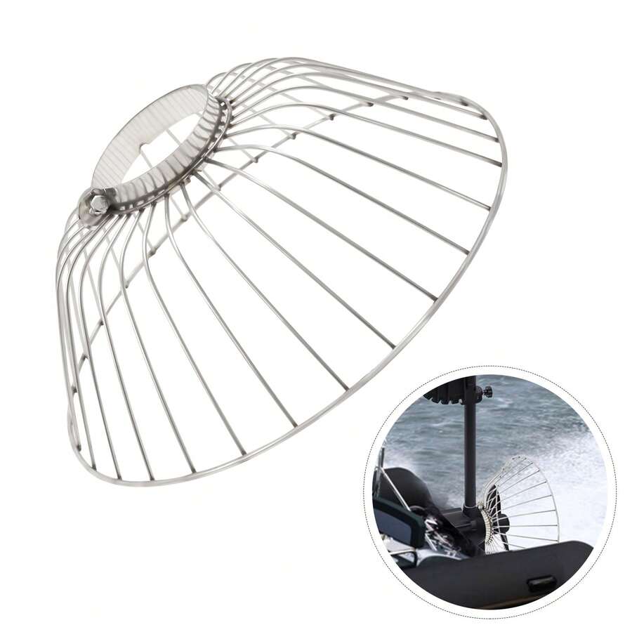 Trolling Motor Propeller Protector Anti-Winding Anti Aquatic Plants Boat Thrust Protective Stainless Steel Net - Silver - View 1