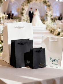 1 Túi Quà Tặng Tùy Chỉnh, Thích Hợp Cho Phù Dâu, Phù Râu, Tiệc Độc Thân/Tiệc Chia Tay, Tiệc Cô Dâu, Tiệc Phù Dâu, Tiệc Cảm Ơn Cô Dâu, Quà Tặng Tiệc Cưới, Quà Cưới Cho Chú Rể, Túi Cầu Hôn Cho Phù Râu, Làm Bằng Giấy Kraft Với Quai Ruy Băng, Túi Giấy Đen Trắng, Túi Quà Màu Đen, Thời Trang, Dễ Thương, Chất Lượng Cao, Tùy Chỉnh, Cá Nhân Hóa, Độc Đáo, Món Quà Lý Tưởng Cho Bạn Trai, Bạn Gái, Bố, Mẹ, Gia Đình, Bạn Bè - Phong cách 4 - Xem 8