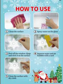 245 Stücke (9 Blatt) Schneeflocken Fensteraufkleber, Glasaufkleber, Party Schneeflocken Aufkleber, Weihnachtsmann Rentier Aufkleber, Aufkleber, Wandaufkleber, PVC Material Aufkleber, Weihnachtsstadt Schnee Cartoon Weihnachtsmann statische Aufkleber, Weihnachtsbaum Schneeflocke Pflicht Fensteraufkleber, Winterurlaubs Weihnachts Geschäftsauslagen Fenster Dekorationen