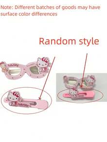 Sanrio 2 piezas Clip de pelo con diseño de Hello Kitty de dibujos animados, regalo de Navidad con decoración navideña linda