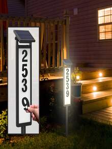 Solar Powered House Number Light,600 Mah , IP44 Waterproof Outdoor LED Lamp Post With Warm/Cool White Modes, Dusk To Dawn Auto On/Off, Easy Installation Address Sign Lighting For Driveway/Patio/Home - Upgraded doorplate light - 查看 5