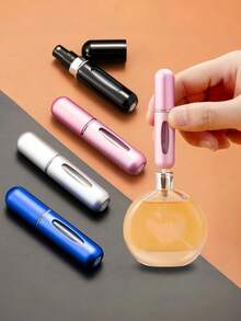 5/3 件迷你可填充旅行香水雾化器套装、5ML 可填充旅行香水瓶、可填充香水瓶、旅行香水喷雾器、1/2/4/10/20 件迷你便携式香水雾化器、旅行和户外必需品、度假和露营配件、女士和男士香水 - 彩色 - 查看 4
