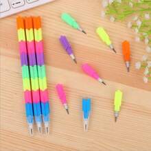 Creative Rainbow Multifunctional Bullet Building Block Pen Pencil Changeable Deformation 8 Sections Color Prize - Multicolor - View 3