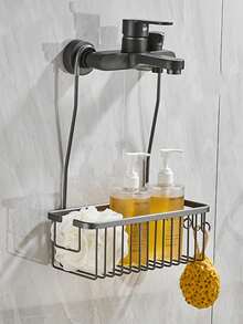 1 pièce Panier de douche suspendu pour salle de bain, étagère de rangement pour salle de bain, panier de rangement pour salle de bain, support organisateur pour shampoing et gel douche, accessoires de salle de bain, rangement et organisation pour salle de bain