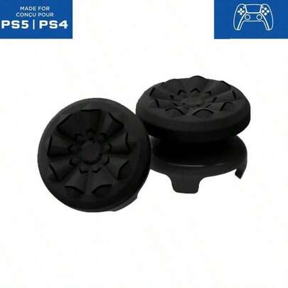 Accesorios de controlador de juego, adecuados para controladores de la serie (/4), teclas de joystick de alto rendimiento, 1 posición alta, 1 posición media, periféricos de juego de consola de mango negro, controlador de jugador, joystick de apuntado del controlador, mejora la experiencia de juego, regalo de Navidad, Halloween