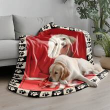 Cobertor Personalizado com Foto e Nome, Cobertor de Estimação Personalizável com Nome e Fotos, Cobertor de Cachorro Macio e Confortável, Presente para Pai de Cachorro, Presente para Amante de Animais de Estimação, Poliéster, Lavável em Máquina, Cobertor de Cachorro Médio