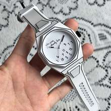 Lightweight Polycarbonate Case High Tech Watch Classic Simple Silicone Strap Men's Quartz Watch Fashion Style Clock