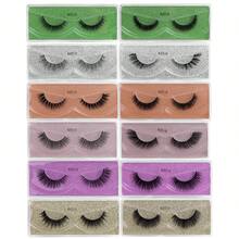 Pestañas postizas de visón sintético 3D, naturales y gruesas, con tallo rígido 3D y pegamento, adecuadas para amigos, parejas, viajes al aire libre, viajes de negocios, citas, fiestas de Halloween, cumpleaños, regalo para amigos