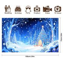 1 Pancarta grande de Navidad - Escena de bosque nevado y casa de pan de jengibre, para fiestas navideñas, reuniones familiares y celebraciones de invierno, sin necesidad de electricidad, decoración navideña, decoración de eventos festivos, escena invernal romántica, cabaña cubierta de nieve, tapiz de invierno, hermosa pancarta con escenario invernal