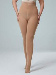 1pc Women's 600d Thermal Lined Fleece Leggings Tights, Fashionable Pantyhose