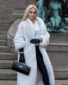 FLORETTA ÉLENA 新款优雅女士长款外套时尚保暖内衬冬季女式外套 - 米色 - 查看 4