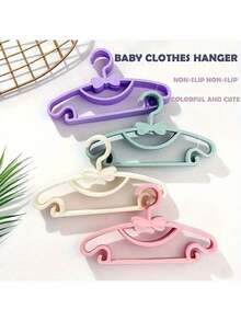 Cuier pentru haine pentru copii, 10 buc/1 buc, fabricat din material PP, suport de uscare a hainelor de acasă, suport pentru haine drăguț, antiderapant și anti-cădere, cuier pentru haine pentru nou-născuți, cuier pentru depozitarea dulapului cu papion, robust și durabil, cu cârlige, cuier multifuncțional pentru haine uscate și umede, două în unu cu fundă, potrivit pentru copii cu vârsta cuprinsă între 0 și 10 ani, cuier și clemă esențiale pentru depozitarea acasă