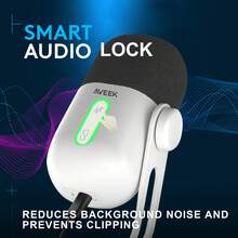 Aveek Gaming Microphone, USB Computer Mic For PC, Condenser Podcast Microphone For Studio Recording,, Live Streaming With Headphone Jack, LED Light, Mute, And Noise Reduction - 白色 - 查看 4