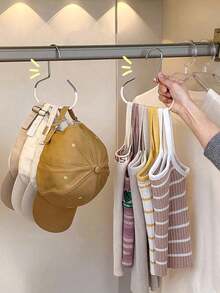 Multi-Functional Stainless Steel Round Ring Hanger Hook, Can Hang Hats, Straps, Ties, Scarves, Underwear, Keys, Towels, Suitable For Bedroom, Wardrobe, Bathroom, Kitchen Storage