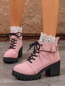 Buty za kostkę, botki, krótkie botki, duże, sznurowane botki na grubym obcasie, modne seksowne krótkie botki na grubym obcasie, damskie buty na grubym obcasie, modne seksowne krótkie botki na grubym obcasie, wysokie obcasy, wiosenne i jesienne botki na wysokim obcasie, grube, wodoodporne buty damskie na platformie, sznurowane romantyczne buty na grubym obcasie, kalosze, buty na grubym obcasie, czarne botki na wysokim obcasie, okrągłe noski dla dojrzałych kobiet, seksowne, wygodne, niemęczące, uniwersalne buty damskie na jesień/zimę, seksowne, podwyższone botki, modne damskie buty na grubym obcasie