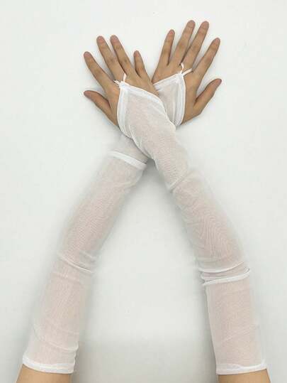 1 Stück neue modische Hochzeits-/Feiertags-Spitzenhandschuhe ohne Fingerkuppen, leicht und atmungsaktiv