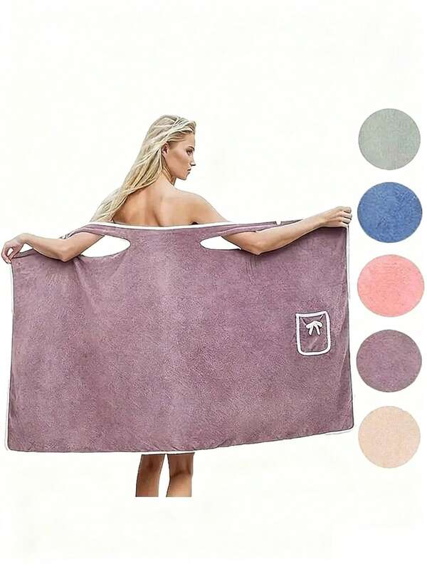 Toalha de Banho Feminina (Tamanho: 80cm*135cm), Toalha de Banho com Bolso, Roupão Ajustável Ultramacio, Ideal para Banheiro, Praia, Piscina, Troca de Roupa, Item Essencial para Casa, Saia de Banho em Fleece Coral, Toalha de Banho Multifuncional, Roupão e Saída de Praia, Ideal para Banheiro, Praia, Piscina, Escola, Volta às Aulas, Viagens, Itens Essenciais para Viagem, Itens Essenciais para Casa, Toalha, Toalha de Banho para Cuidados com a Pele para Salão de Beleza, Hotel, Esportes, Itens Essenciais para Casa, Toalha, Toalha de Banho para Cuidados com a Pele