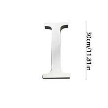 Silver Mirror Alphabet A-Z Wall Stickers - 10/15/20/30cm Tall Letters & Symbols Sold Separately, Dual-Layer Design: Reflective Acrylic Top + 1cm Thick Foam Base With Adhesive, Apply Together For 3D Effect Or Use Only Mirror Layer, Create Custom Words On Walls/Windows, Ideal For Marriage Ceremony Initials, Inspiring Messages In Work Areas, Romantic HOME Displays