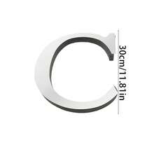 Silver Mirror Alphabet A-Z Wall Stickers - 10/15/20/30cm Tall Letters & Symbols Sold Separately, Dual-Layer Design: Reflective Acrylic Top + 1cm Thick Foam Base With Adhesive, Apply Together For 3D Effect Or Use Only Mirror Layer, Create Custom Words On Walls/Windows, Ideal For Marriage Ceremony Initials, Inspiring Messages In Work Areas, Romantic HOME Displays