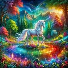 1 buc. JOZYSH Kit de pictură cu diamant 5D DIY, 39,88x39,88 cm, acrilică fără ramă, cu burghiu complet, artă cu unicorn, diamante rotunde și pătrate, temă cu animale, decor de perete lucrat manual pentru acasă și birou, cadou artizanal