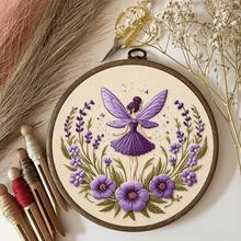 1 pezzo Nuovo kit fai-da-te per ricamo a mano con disegno di una ragazza con ali svolazzanti, include istruzioni in inglese, adatto per principianti, perfetto per la decorazione della casa, regalo per le vacanze, per tutte le stagioni