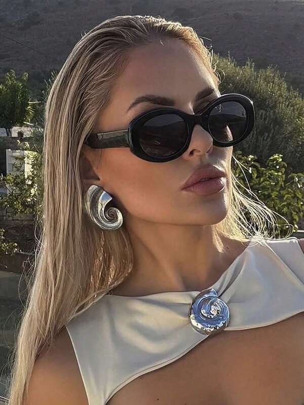 1pc Round Framed Fashionable Glasses For Women, Exquisite And High-End, Suitable For Daily Travel, Exquisite And Cute Fashionable Glasses