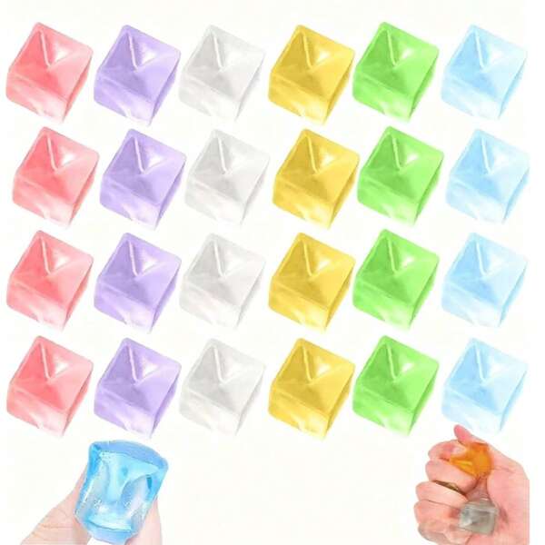 2/5/8/10/15/20/25pcs Jelly Cube, Rubber, Handheld Desk Toy,Fun Play For Adults &, Ideal Gifts For Birthday Gifts,Halloween Goodie Bag Fillers