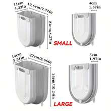 1pc Bathroom Wastebasket, Cabinet Door-Hanging Trash Can, Foldable Wall-Mounted Trash Can, Waste Paper Basket, Bathroom And Kitchen Garbage Bin - Multicolor - View 4