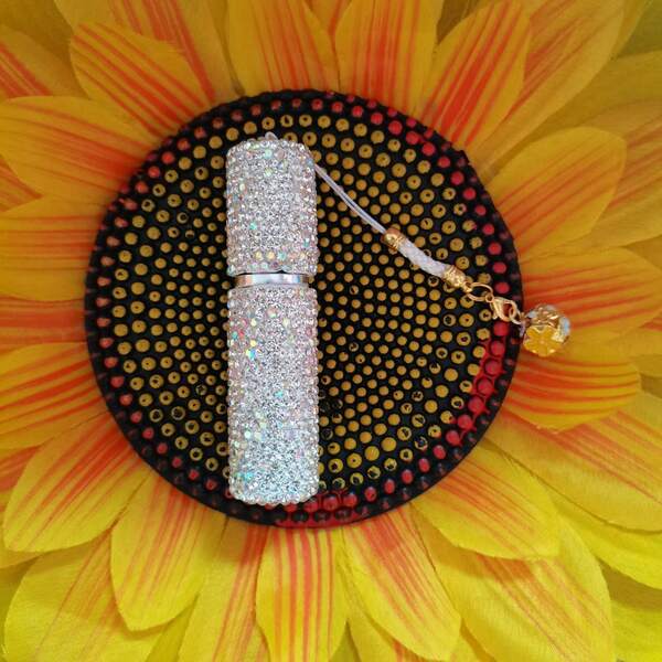 5ml nachfüllbare Glas Parfümzerstäuber Flasche mit Strass Dekor, luxuriöser tragbarer Reisegrößen Parfümzerstäuber, auslaufsicher nachfüllbar