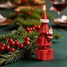 1 pieza Molde de silicona con diseño de Papá Noel para vela perfumada, regalo creativo de Papá Noel, moldeado de jabón, resina, yeso, decoración del hogar y regalos manuales creativos