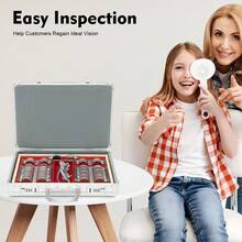 104 PCS Optical Trial Lens Set Kit With Trial Lens Set, Carrying Case And Eye Chart For Applications Including Farsightedness, Nearsightedness, Presbyopia, 14.9*10.6*2.36 Inches - Silver - View 1