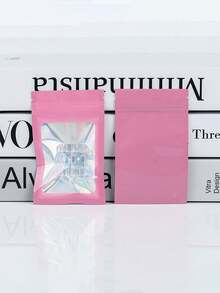 100/10pcs Transparent Window Jewelry Bags, Gradient Color Jewelry Sealing Bags, Reusable, Dustproof And Anti-Oxidation, Suitable For Rings, Earrings, Necklaces, Pendants And Other Jewelry, Jewelry Accessories Organization, Home Essentials, Holiday Gifts. - Multicolor - View 8
