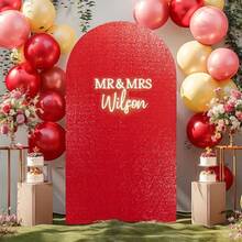 5ft/6ft/6.6ft Glitter Arch Backdrop, Rose Gold/Gold/Silver/Red, Sequin Decor, Polyester, No Power Needed, Perfect For Elegant Photography (Frame Not Included), Wedding & Party Decoration - Multicolor - View 11