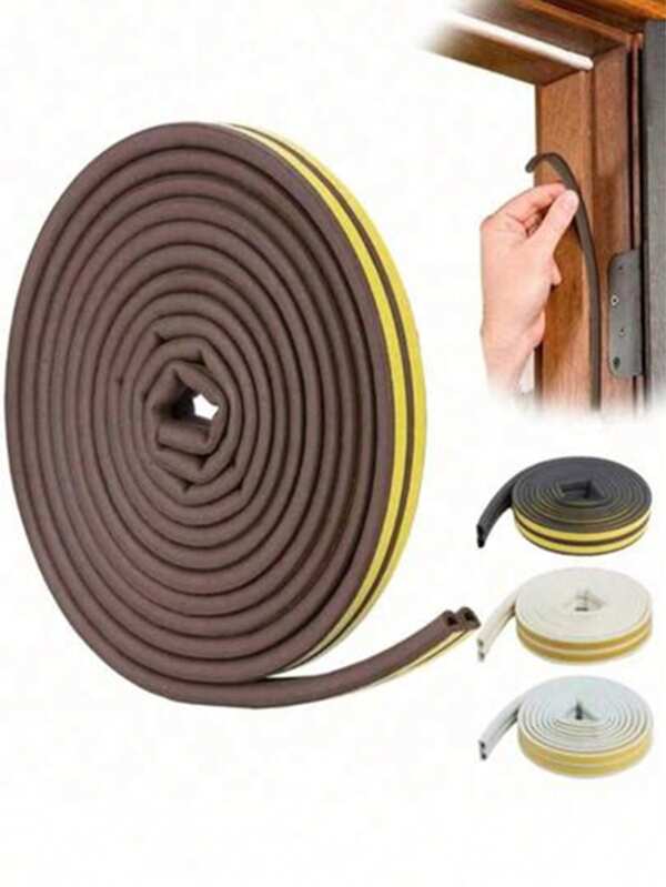 1 Roll 5.0meter Self-Adhesive Weatherproof Door & Window Seal Strip - Durable Plastic Insulation For Collision Prevention, Draft Protection & Energy Efficiency - Multi-Color Options (White, Yellow, Brown, Grey, Black), Simple Sealing Tape | Easyinstall Sealing, Sealant High Quality Room Decor Home Decor Wall Decor Wall Stickers Stickers Living Room Decor Personalised Stickers