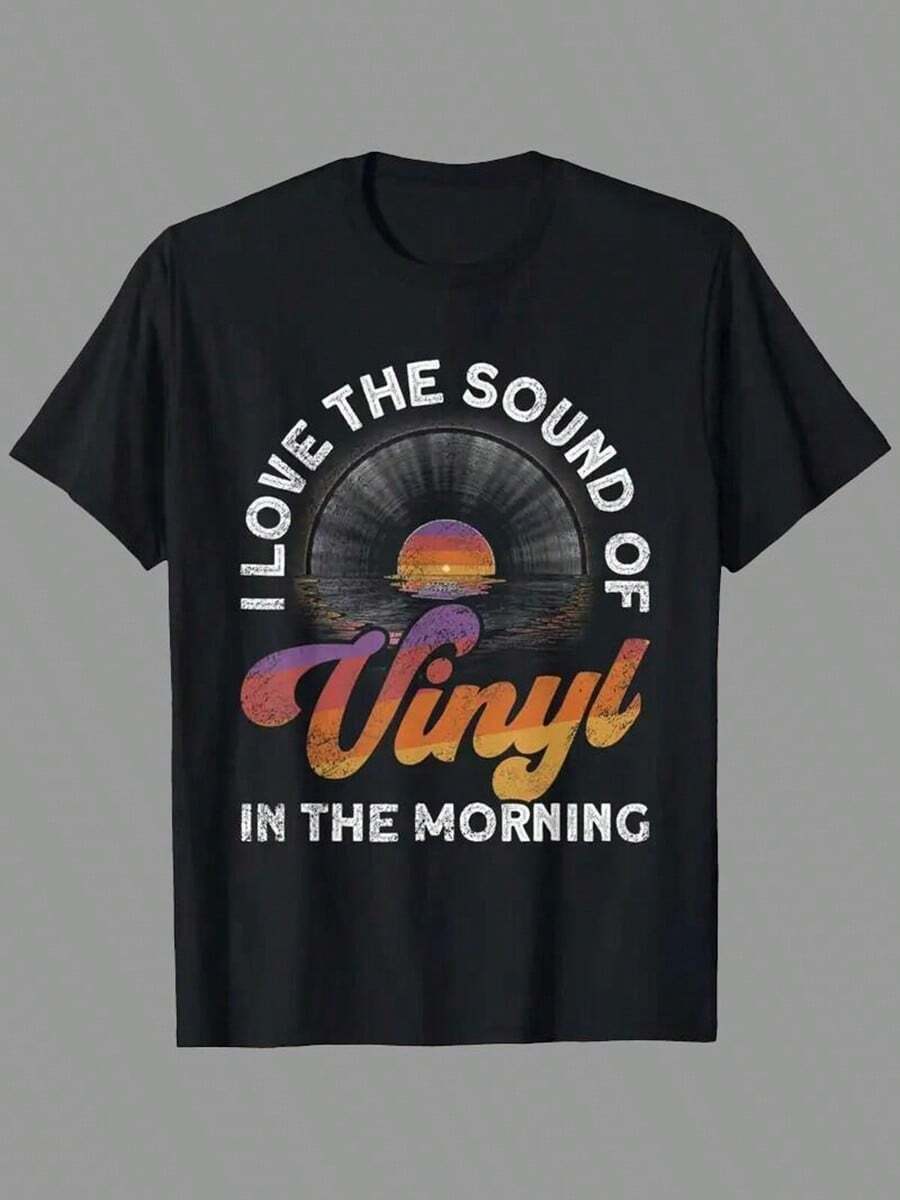 [Free Shipping]Cotton Men's Clothing, Vinyl Record Enthusiast Print T-Shirt, Summer Round Neck Short Sleeved Men's T-Shirt, Cotton Breathable Casual Sports Top, Holiday Gift.Jpg,Nightmare Before Christmas,Christmas,Halloween Costumes,Funny T Shirts,Summer Outfits,Thanksgiving Day,Men Graphic Tees,Streetwear Men,Freedom Shirt,Halloween Costumes For Men,Christmas,Funny Shirt,Graphic Tee,Vintage,Street Fashion, Sporty Casual, All Season, Y2K Clothing, Christmas, Gift For Boyfriend,Printed & Shipped In USA - Black - View 1