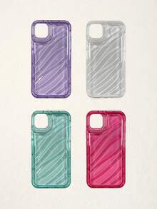 4 piezas Funda de teléfono con láser ondulado compatible con iPhone 17 Pro Max, 13/16 Pro Max - Multicolor - Ver 14