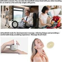 Electric Body Brush With 5 Heads 4 Speeds Digital Display For Shower,Handhels & Long Handle Waterproof,Overweight Person Deep Cleansing Whole Body,Exfoliating & Massaging All Skin Types - 白色 - 查看 6
