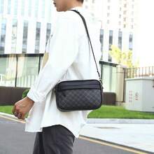 Men's Fashion Casual Crossbody Bag Large Capacity Youth Gift Street Style Horizontal New Model SH76-5 - Black - View 4