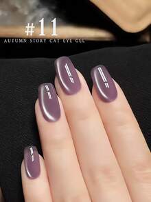 MISS SHAKA 10ml Autumn Story Ice Transparent Pink Red Gold Blue Brown Glass Bead Cat's Eye Gel Nail Polish 2025 Autumn Winter Nails Y2K Nails Popular Whitening Mirror Moonlight Porcelain White Cat's Eye Nail Salon Home Diy Nail Art Nail Supplies Christmas Nails