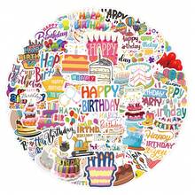 55 张生日快乐贴纸，用于装饰文具、杯子、手提箱、滑板、吉他、DIY 剪贴簿材料 - 彩色 - 查看 3