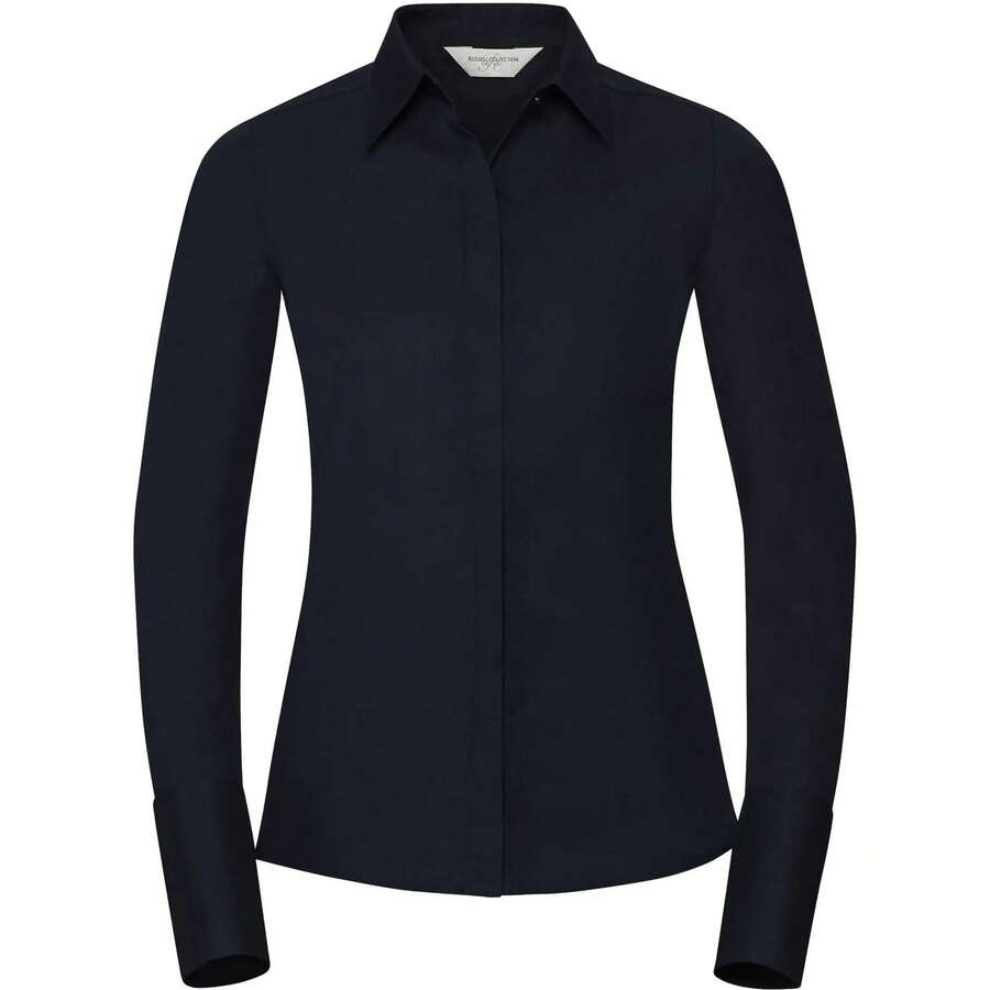 Womens/Ladies Ultimate Stretch LongSleeved Shirt (Bright Navy) - Navy Blue - View 1