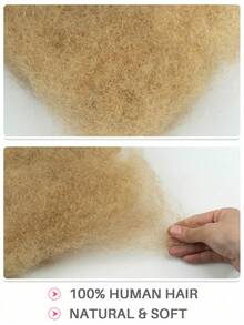 QVR QUEEN VIRGIN REMY QVR 1 件装金色非洲卷发真人接发，适合迷你扭发辫波西米亚风辫子编织发饰 - 金子 - 查看 4