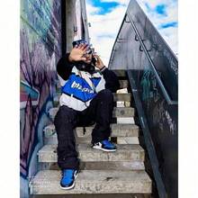 Varsity Jacket Motorcycle Jacket Men Racing Jacket Baseball Oversized Vintage Streetwear With Pocket - 06-blue - View 2