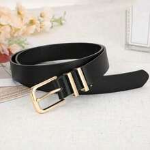 3pcs Set Solid Color Casual PU Leather Women's Belts, Spring & Autumn Summer, School Fall, Autumn, Halloween.