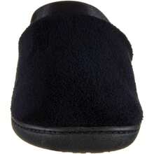 Isotoner Women's Terry And Satin Slip On Cushioned Slipper With Memory Foam For Indoor/Outdoor Comfort Flat Sandals - màu đen - Xem 7