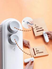 1个迷你可充电二合一封口机，带切割器，塑料袋密封器，用于保持食物新鲜，小型封口机带刀片，热真空封口机，USB充电封口机，食品储存封口机 - 彩色 - 查看 10