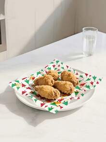 Weihnachts-Küchenpapier, dreischichtige verstärkte Rolle, Einweg-Küchen-Reinigungspapier für Trocken- und Nassreinigung, Einweg-Küchentücher, waschbare Trocken- und Nassreinigungsutensilien, zufällige Stilauswahl, Weihnachts-Haushaltsreinigungsutensilien, Weihnachtsgeschenke, Weihnachts-Dekorationspapierhandtücher