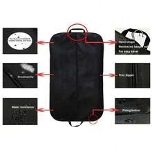 5X Foldable Suit Cover Bag Travel Garment Carrier Bag Coat Clothes Protector Hanging Storage Bag - Black - View 1